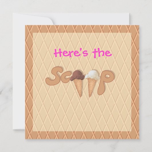 Ice Cream Party Invitation Celebration Kaart (Achterkant)