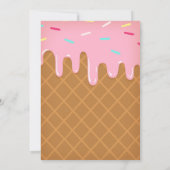 Ice Cream Party Invitation - Girl Birthday Invite Kaart (Achterkant)