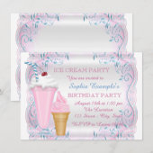 Ice Cream Party Kaart (Voorkant / Achterkant)