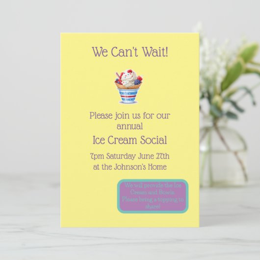Ice Cream Party Kaart (Staand voorkant)