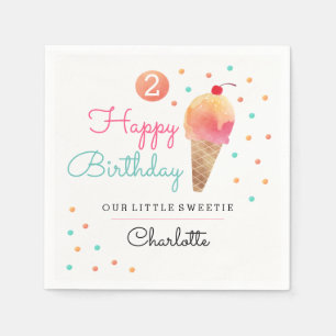 Ice Cream Party Kids Verjaardagsfeestje Servetten