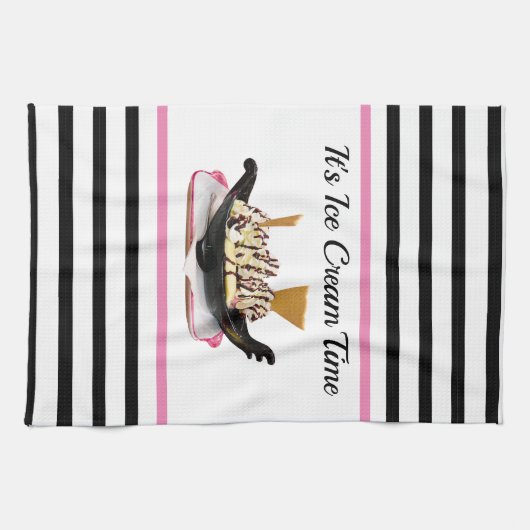Ice Cream Party Kitchen Hand Towel Theedoek (Horizontaal)