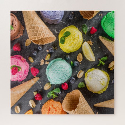 Ice Cream Party Modern Colorful Food Dessert Legpuzzel (Horizontaal)