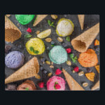 Ice Cream Party Modern Colorful Food Dessert Puzzel<br><div class="desc">Het ontwerp van dit voedsel is voorzien van wafelkeien en diverse smaakstoffen van consumptie-ijs op een dienblad met bessen en noten #icecream #snoepje #dessert #pretsert #party #jarig #feestje #food #sorbet #cadeau #puzzle #puzzles #jigzaag #jigsawpuzzle #pretje #games</div>
