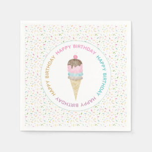 Ice Cream Party Napkins Servet