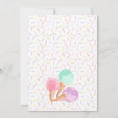 Ice Cream Party nodigt uit Kaart (Achterkant)