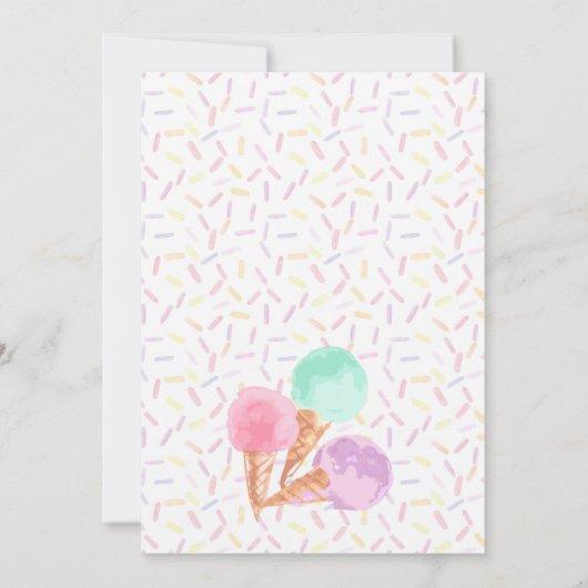 Ice Cream Party nodigt uit Kaart (Achterkant)