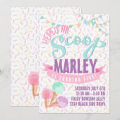 Ice Cream Party nodigt uit Kaart (Voorkant / Achterkant)