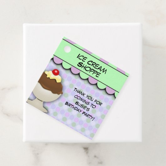 Ice Cream Party, pastel Sweet Shoppe Bedankjes Labels (In situ)