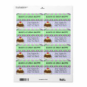 Ice Cream Party, pastel Sweet Shoppe Etiket (Full Sheet)