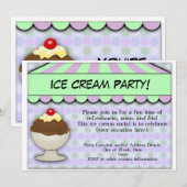 Ice Cream Party, pastel Sweet Shoppe Kaart (Voorkant / Achterkant)