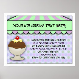 Ice Cream Party, pastel Sweet Shoppe Poster