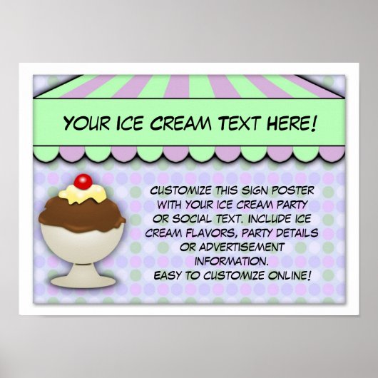 Ice Cream Party, pastel Sweet Shoppe Poster (Voorkant)