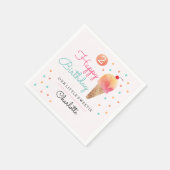 Ice Cream Party Roze Kids Verjaardagsfeestje Serve Servet (Hoek)