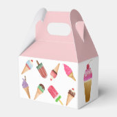 Ice Cream Party Roze Witte ijsjes Bedankdoosjes (Achterkant)