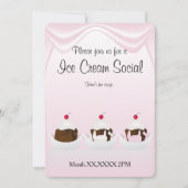 Ice Cream Party - Sociale Aangepaste uitnodiging (Voorkant)
