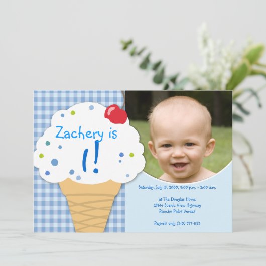 Ice Cream Party-uitnodiging Kaart (Staand voorkant)