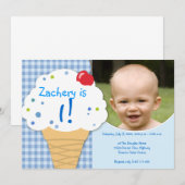 Ice Cream Party-uitnodiging Kaart (Voorkant / Achterkant)