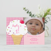 Ice Cream Party-uitnodiging Kaart (Staand voorkant)