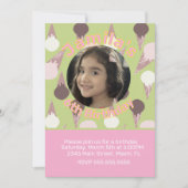 Ice Cream Party Verjaardagsfoto Kaart (Voorkant)