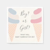 Ice Cream Pastel Boy of Girl Geslacht onthullen Servet (Voorkant)