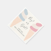 Ice Cream Pastel Boy of Girl Geslacht onthullen Servet (Hoek)