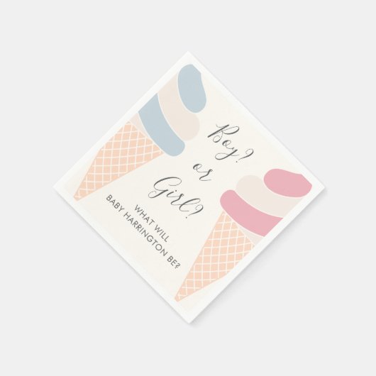 Ice Cream Pastel Boy of Girl Geslacht onthullen Servet (Hoek)