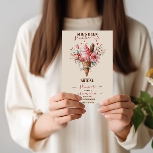 Ice Cream Pastel Flowers Vrijgezellenfeest Kaart