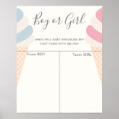 Ice Cream Pastel Geslacht Onthullen Voorspelling Poster (Voorkant)