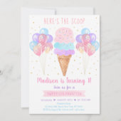 Ice Cream Pastel Hier is de Scoop Birthday Kaart (Voorkant)