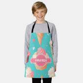 Ice Cream Pastel Kleurrijk Gepersonaliseerd Patroo Schort (Gedragen)