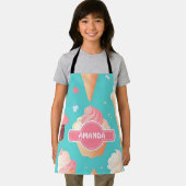 Ice Cream Pastel Kleurrijk Gepersonaliseerd Patroo Schort (Insitu)