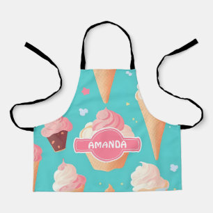 Ice Cream Pastel Kleurrijk Gepersonaliseerd Patroo Schort