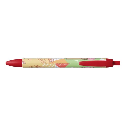 Ice cream pastel Playful pattern abstract Blauwe Inkt Pen (Achterkant)