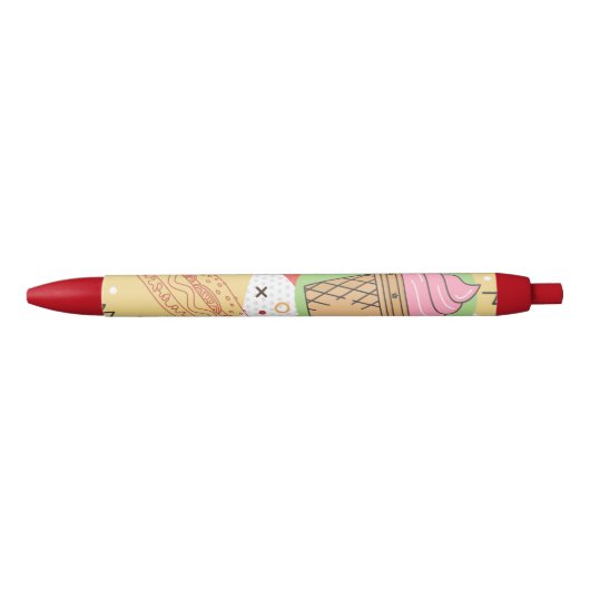 Ice cream pastel Playful pattern abstract Blauwe Inkt Pen (Voorkant)