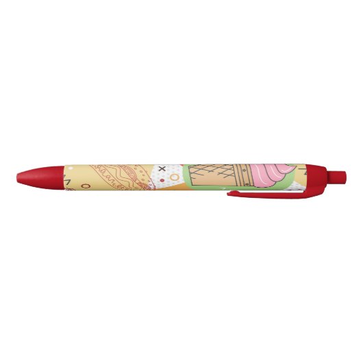 Ice cream pastel Playful pattern abstract Blauwe Inkt Pen (Bodem)
