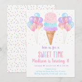 Ice Cream Pastel Rainbow Birthday Kaart (Voorkant / Achterkant)