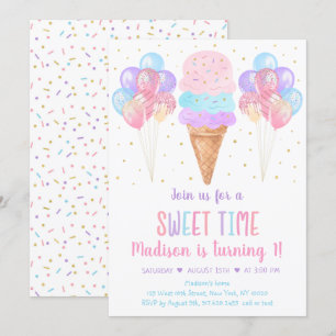 Ice Cream Pastel Rainbow Birthday Kaart