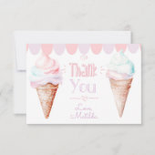 Ice cream pastel verjaardag dank u kaart (Voorkant)