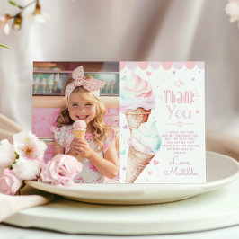 Ice cream pastel verjaardagsfoto dank u kaart