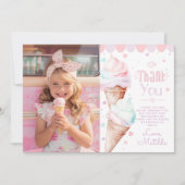 Ice cream pastel verjaardagsfoto dank u kaart (Voorkant)