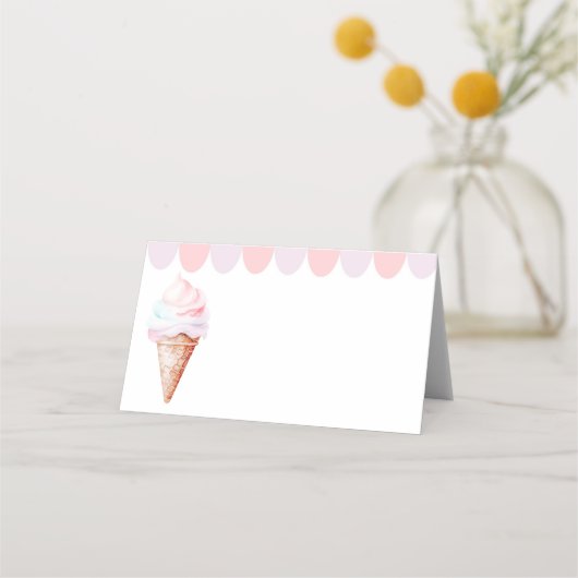 Ice cream pastel verjaardagsvoedselkaart plaatskaartje (Voorkant)