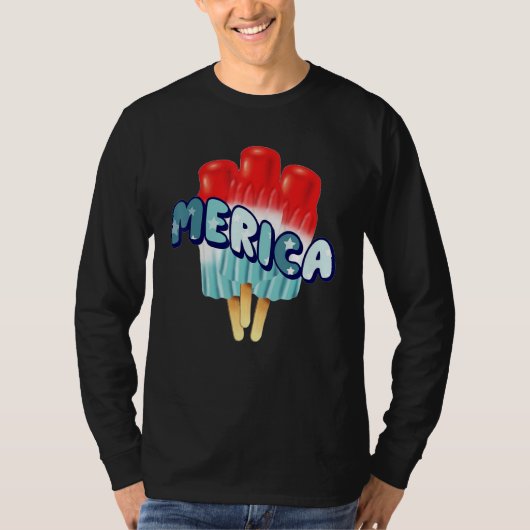 Ice Cream Patriotic  US Flag Merica 4th OF July T-shirt (Voorkant)