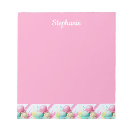 Ice Cream Patroon op roze zoet gepersonaliseerde n Notitieblok