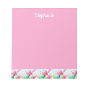 Ice Cream Patroon op roze zoet gepersonaliseerde n Notitieblok