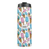 Ice Cream Pattern aangepaste monogram tumbler Thermosbeker (Voorkant)