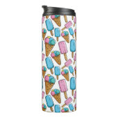 Ice Cream Pattern aangepaste monogram tumbler Thermosbeker (Geroteerd rechts)