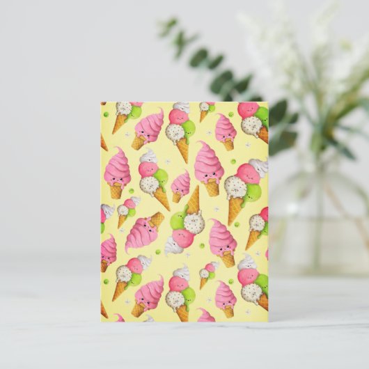 Ice Cream Pattern Briefkaart (Staand voorkant)