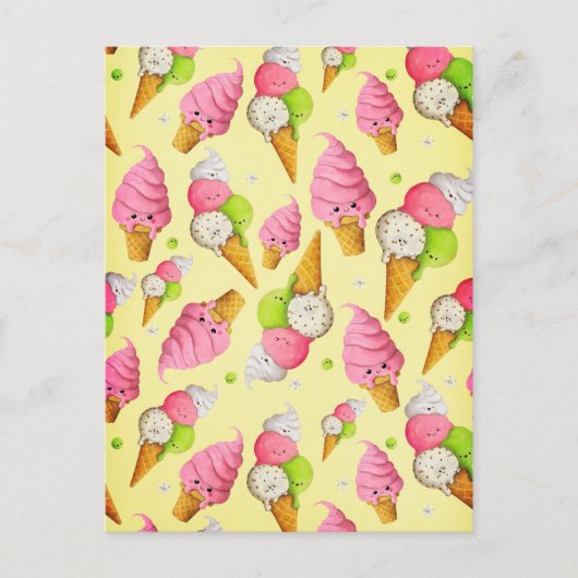 Ice Cream Pattern Briefkaart (Voorkant)