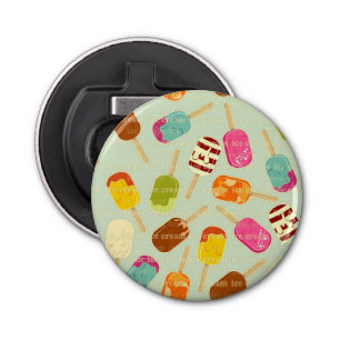 Ice Cream Pattern Button Flesopener